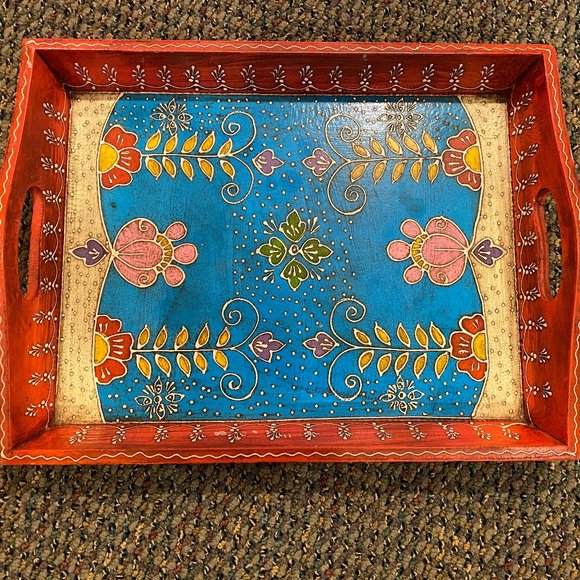 Other - ❁ HANDPAINTED ❁ Wooden Serving Tray ❁